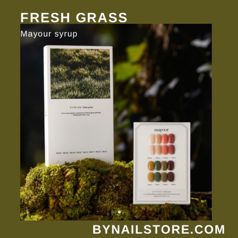 [Mayour syrup] Bộ sản phẩm sơn thạch cao cấp Hàn Quốc collection Fresh Grass (8pcs)