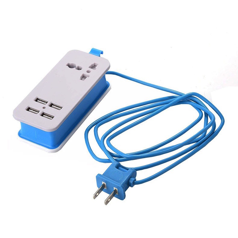 Ổ Cắm Điện Mini Tích Hợp 4 cổng USB 5V, Ổ Cắm Điện Du Lịch Nhỏ Gọn Có Cổng USB