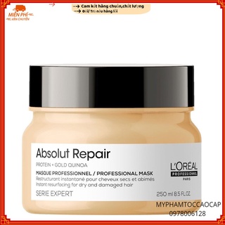 Dầu hấp phục hồi tóc hư tổn Absolut Repair  QUINOA + PROTEIN L'oreal 250ml NEW 2022 HÀNG CHÍNH HÃNG