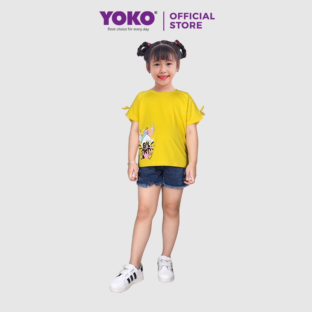 Bộ Quần Áo Thun Bé Gái Tay Ngắn Quần Jean (1-5 Tuổi) YOKO KID’S FASHION 21369G
