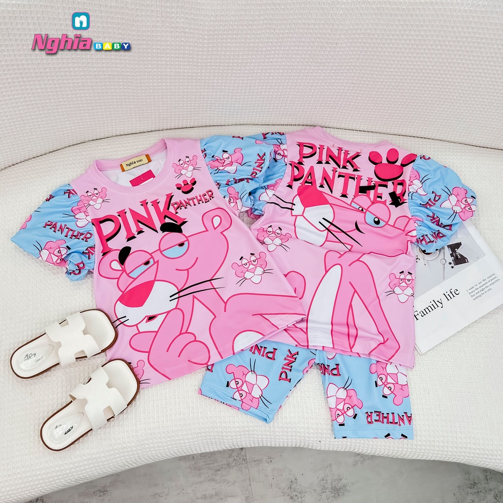 Set bộ thun lạnh quần đùi áo ngắn tay NGHĨA BABY dành cho bé gái