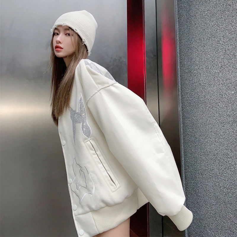 Áo Khoác Bóng Chày Đính Đá Thời Trang Thu Đông Mới 2022