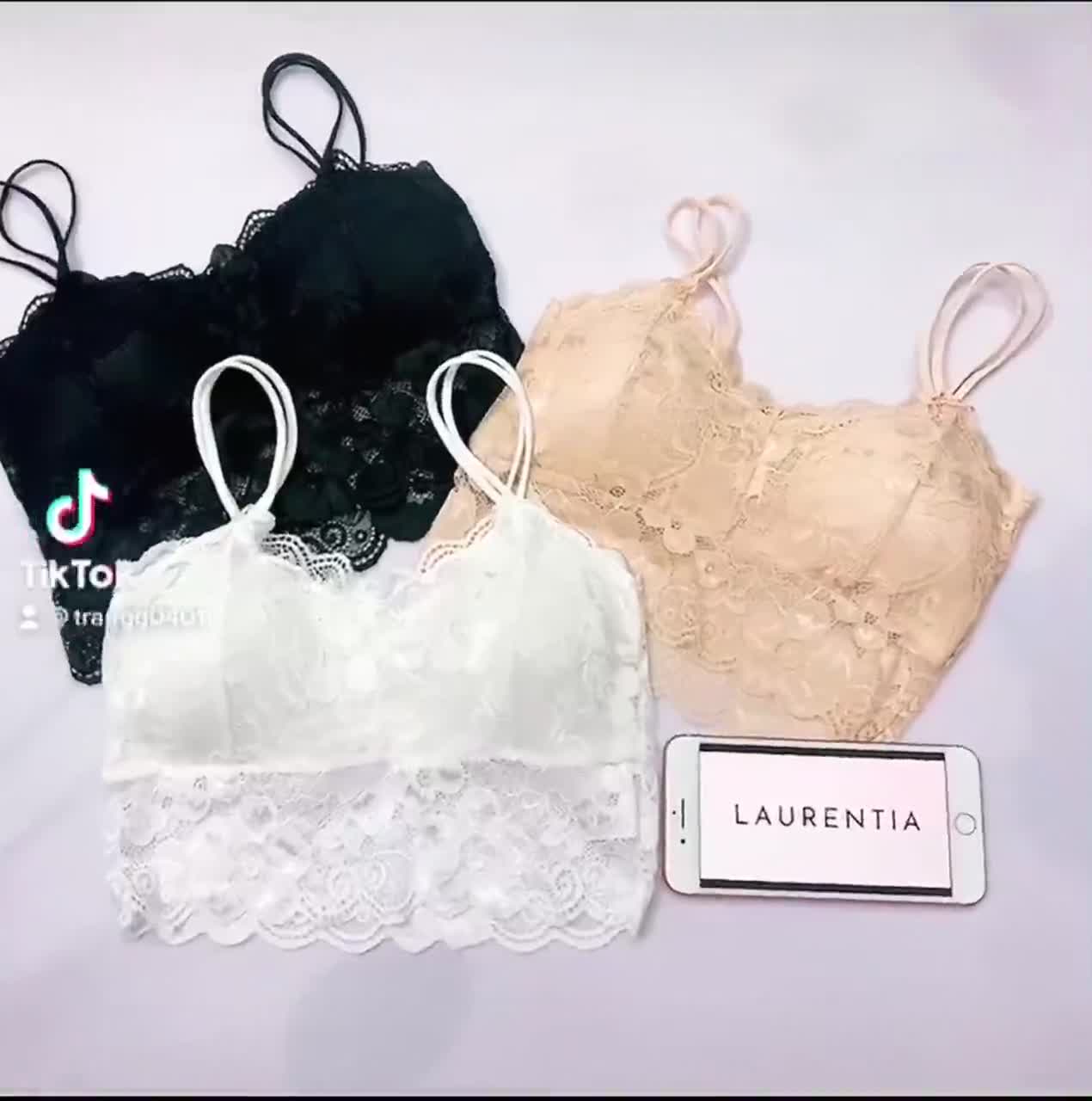 Áo Bra ren hoa hai dây croptop quyến rũ BR100 | BigBuy360 - bigbuy360.vn