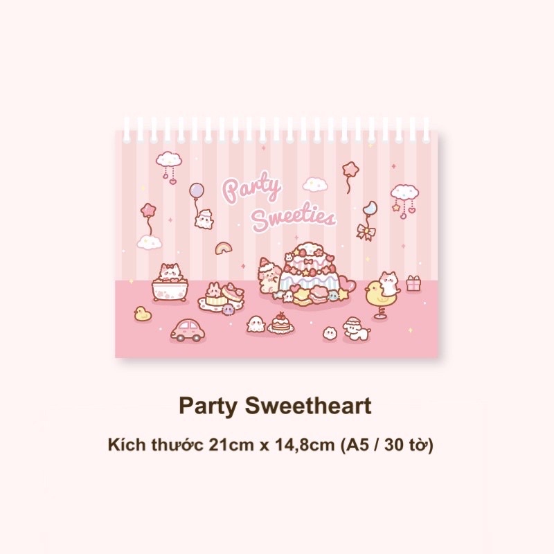 Sổ chiết và lưu trữ sticker, washi size A5/A4, có lò xo/ Sổ bảo quản hình dán sticker washi tape Tẻn Tẻn