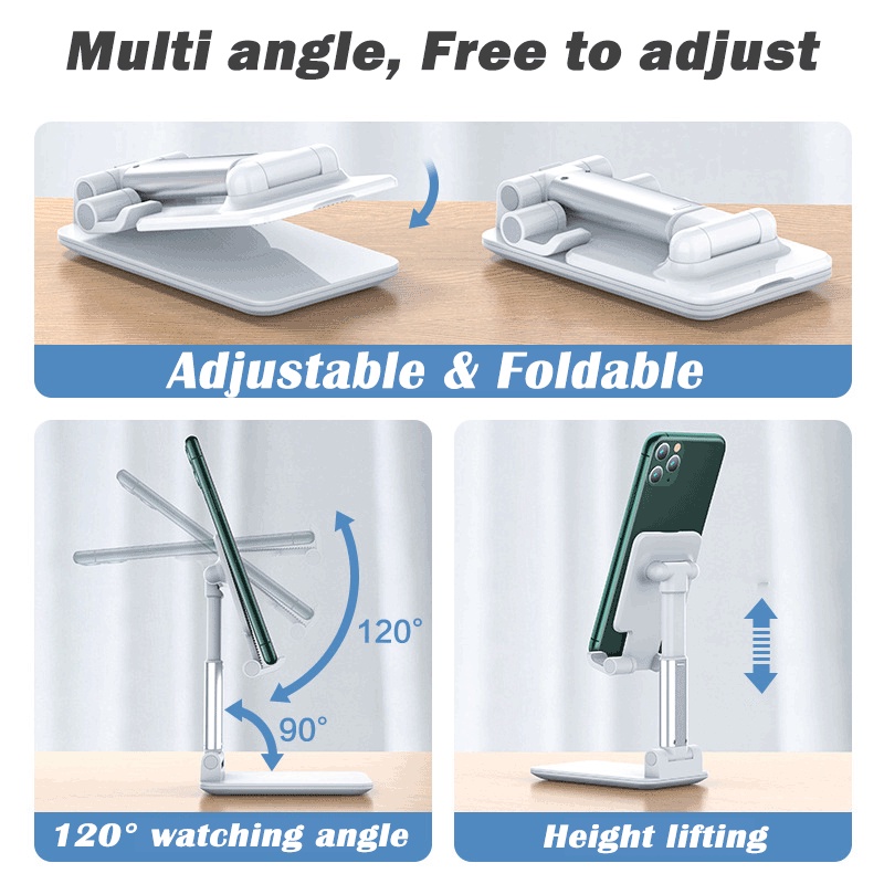 Giá Đỡ Điện Thoại Để Bàn Có Thể Gập Lại Cho IPhone IPad Tablet