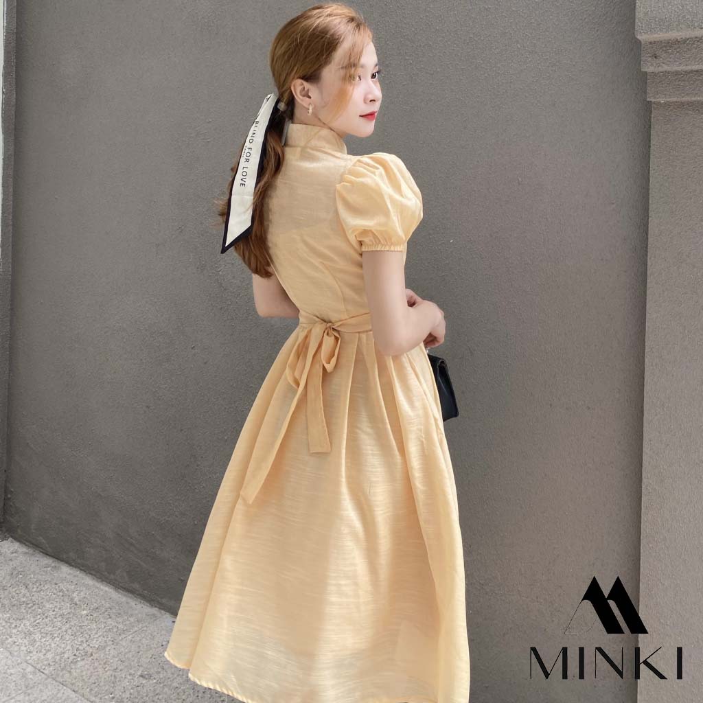 🌸 ĐẦM NUDE CỔ TRỤ TAY BÚP - CHẤT LIỆU CAO CẤP - MÀU NUDE TIỂU THƯ | BigBuy360 - bigbuy360.vn