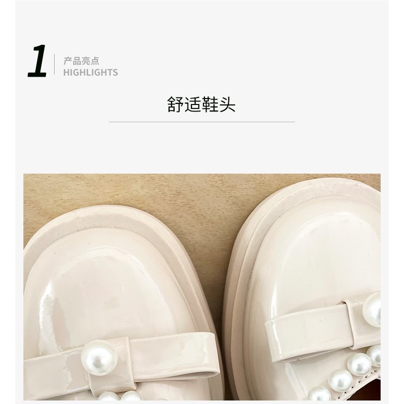 Giày búp bê đế bệt mũi vuông đính ngọc trai giả xinh xắn cho nữ | BigBuy360 - bigbuy360.vn