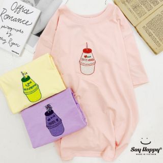 Áo thêu hình sữa chua - ẢNH THẬT