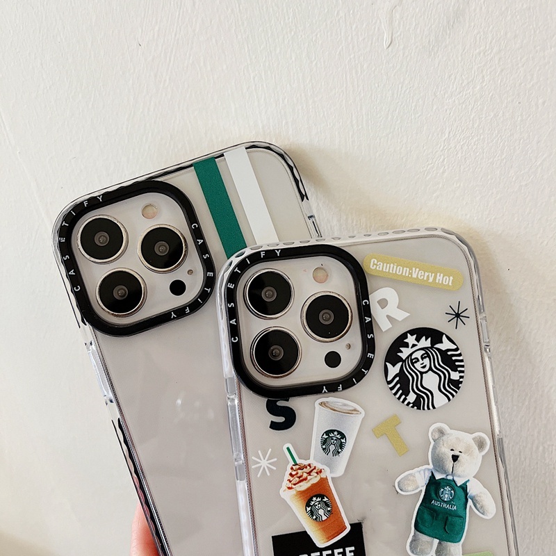 Starbucks Ốp Lưng Chất Liệu tpu Trong Suốt Họa Tiết Hoạt Hình CASETIFY Cho iphone 15 14 plus 11 15pro 12 13 pro max
