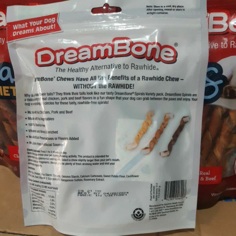 Đồ ăn vặt da bò vặt xoắn ốc mix 3 vị bò, gà, lợn 207g ( 18 thanh)