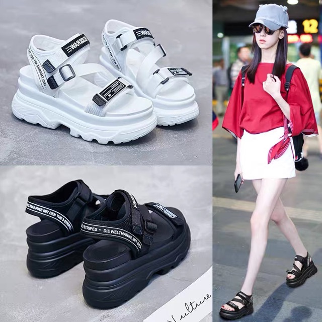 (2màu) Sandal nữ quai chéo độn đế FS siêu đẹp