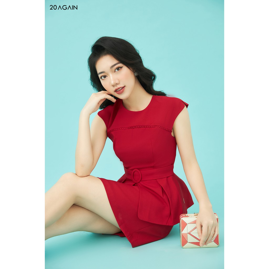 [Mã WABR0101 giảm 10% đơn 99K] Đầm Xòe Peplum Tà Xẻ Công Sở 20AGAIN DEA1229 | BigBuy360 - bigbuy360.vn