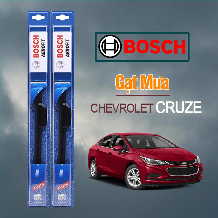 Gạt Mưa Xe Chevrolet Cruze Thương Hiệu BOSCH Aerofit Lưỡi Silicone Cao Cấp Chính Hãng