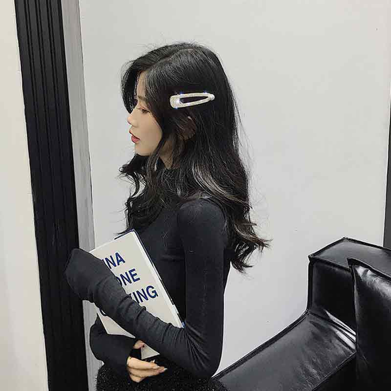 Kẹp tóc đính đá lấp lánh thời trang phong cách Hàn Quốc