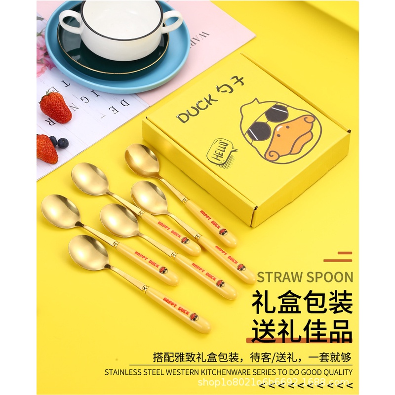 [Mới] Set 6 thìa Vịt Vàng Siêu Xinh