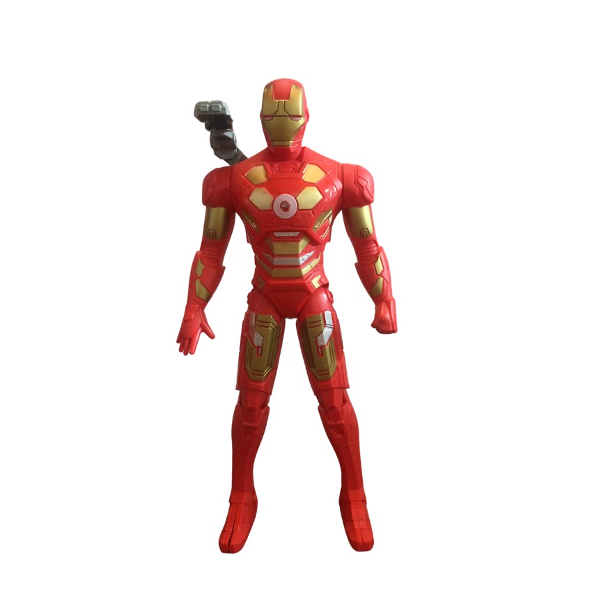 Đồ Chơi Mô Hình Siêu Anh Hùng IRON-MAN Người Sắt, Cao 27cm, Đèn LED Lấp Lánh, Chất Liệu Siêu Bền - MEOMEOSHOP2021