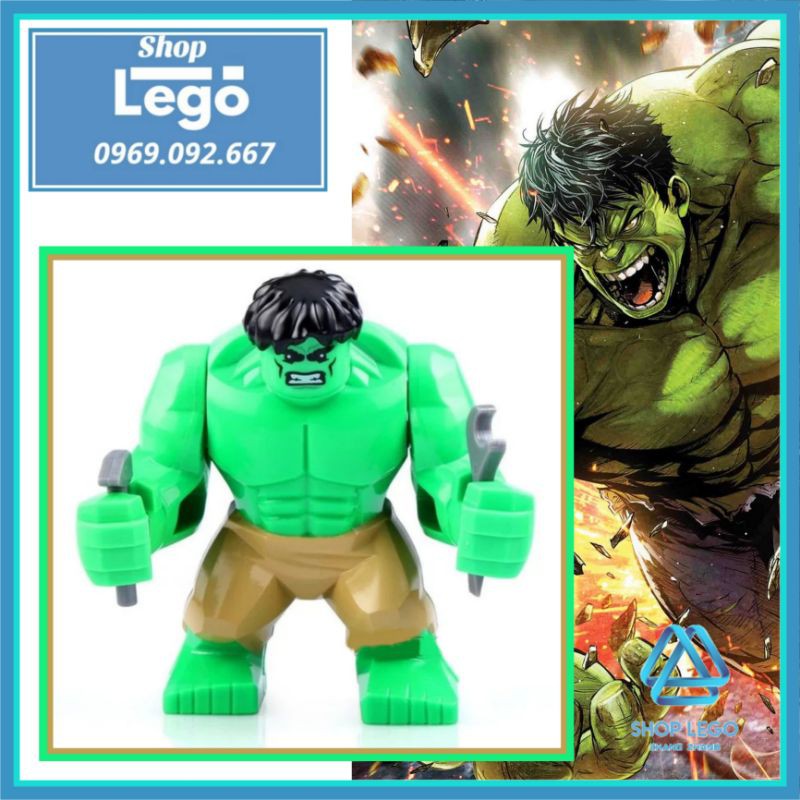 Xếp hình người khổng lồ xanh Hulk siêu anh hùng Marvel Lego Minifigures Xinh XH162