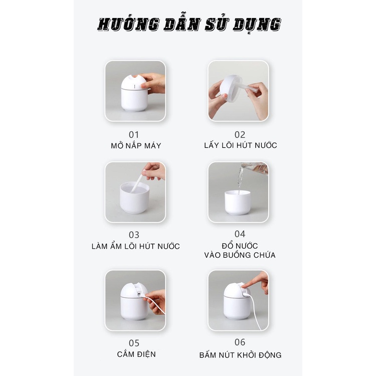 Máy Xông Tinh Dầu Mini - Máy Phun Sương Tạo Ẩm Mini 250ml - KD02