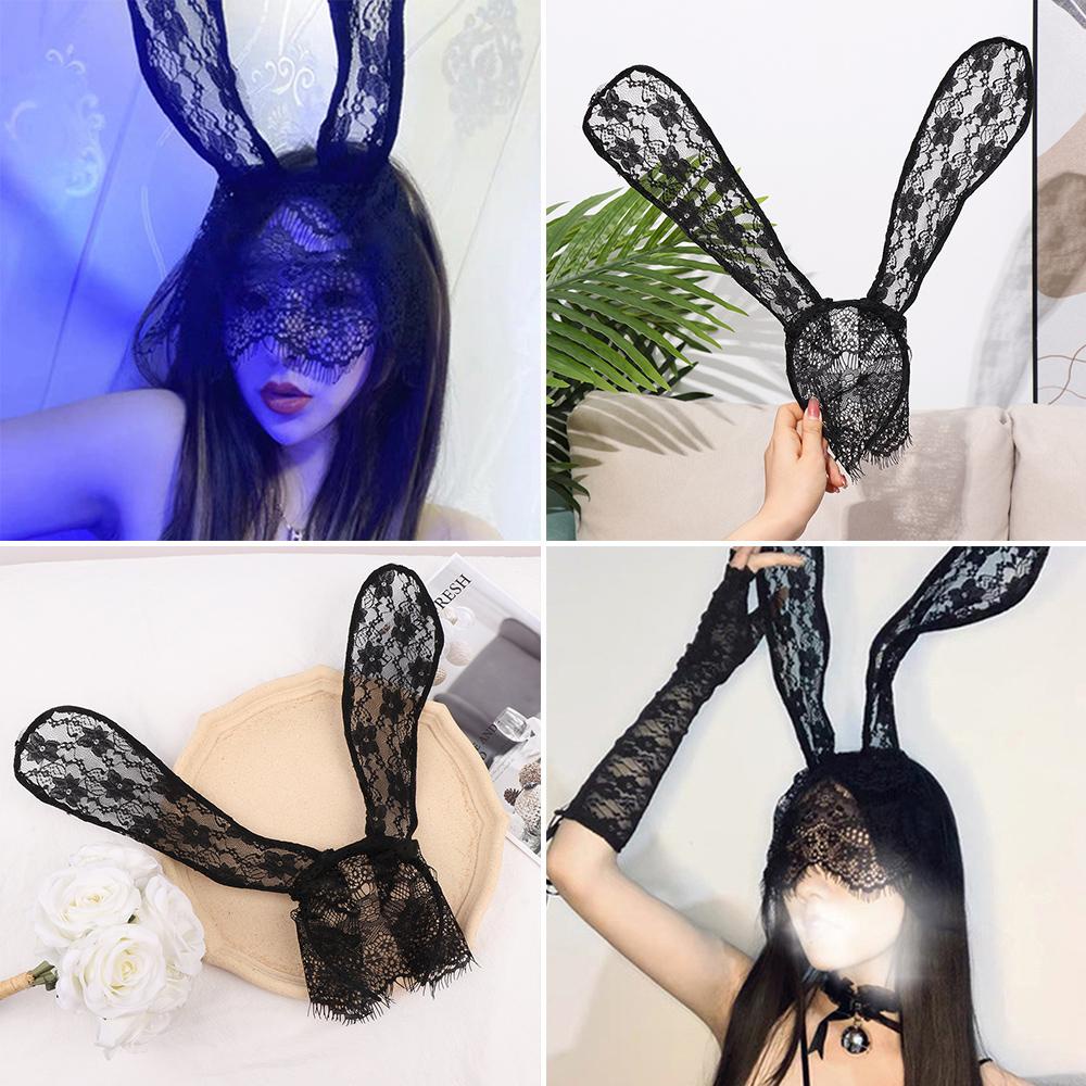 Băng Đô Tai Thỏ Đen Dùng Hóa Trang