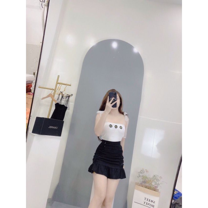 Áo thun nữ croptop 💎💎𝖌𝖎𝖆̉𝖒 𝖌𝖎𝖆́ 𝖘𝖔̂́𝖈💎💎áo ống hai dây cột nơ thời trang nữ