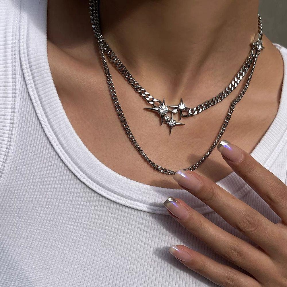 Vòng cổ Hai Lớp Dày Dặn Phong Cách Hip hop Hàn Quốc VANES1