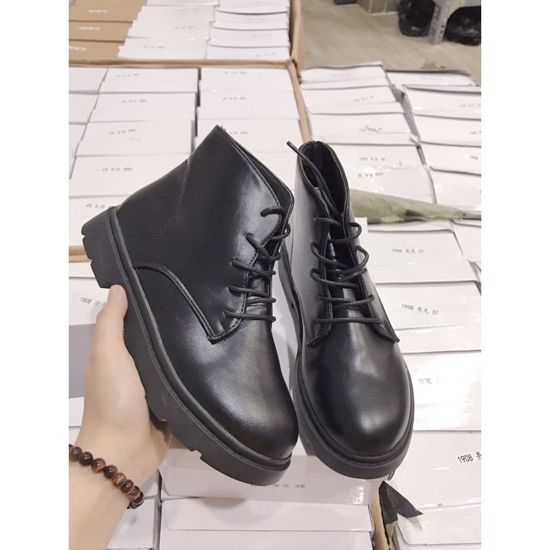 [SẴN] Giày ulzzang cao cổ da trơn đơn giản mã 1908 (ảnh thật shop chụp ở cuối) | BigBuy360 - bigbuy360.vn