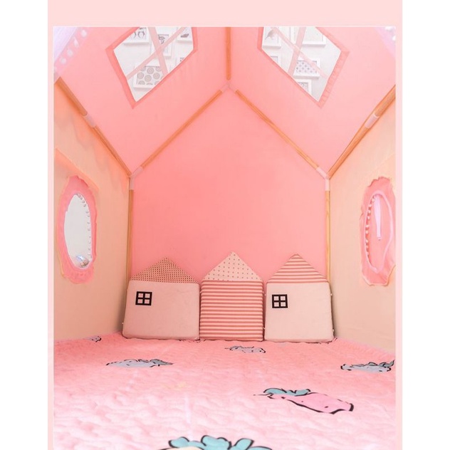 Lều công chúa/ hoàng tử vải Cavas cao cấp, khung gỗ chắc chắn - ngôi nhà riêng lý tưởng
