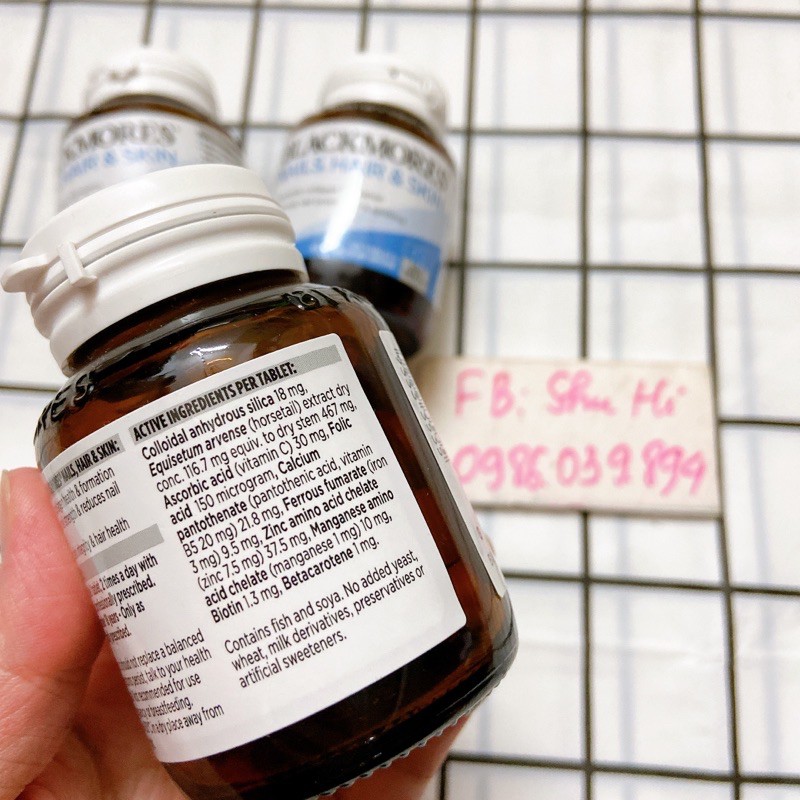 (Mẫu mới) Viên uống đẹp da, tóc, móng - Blackmores Nails Hair Skin 60 viên Úc - Đủ bill | BigBuy360 - bigbuy360.vn