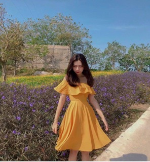 Váy trễ vai xoè
