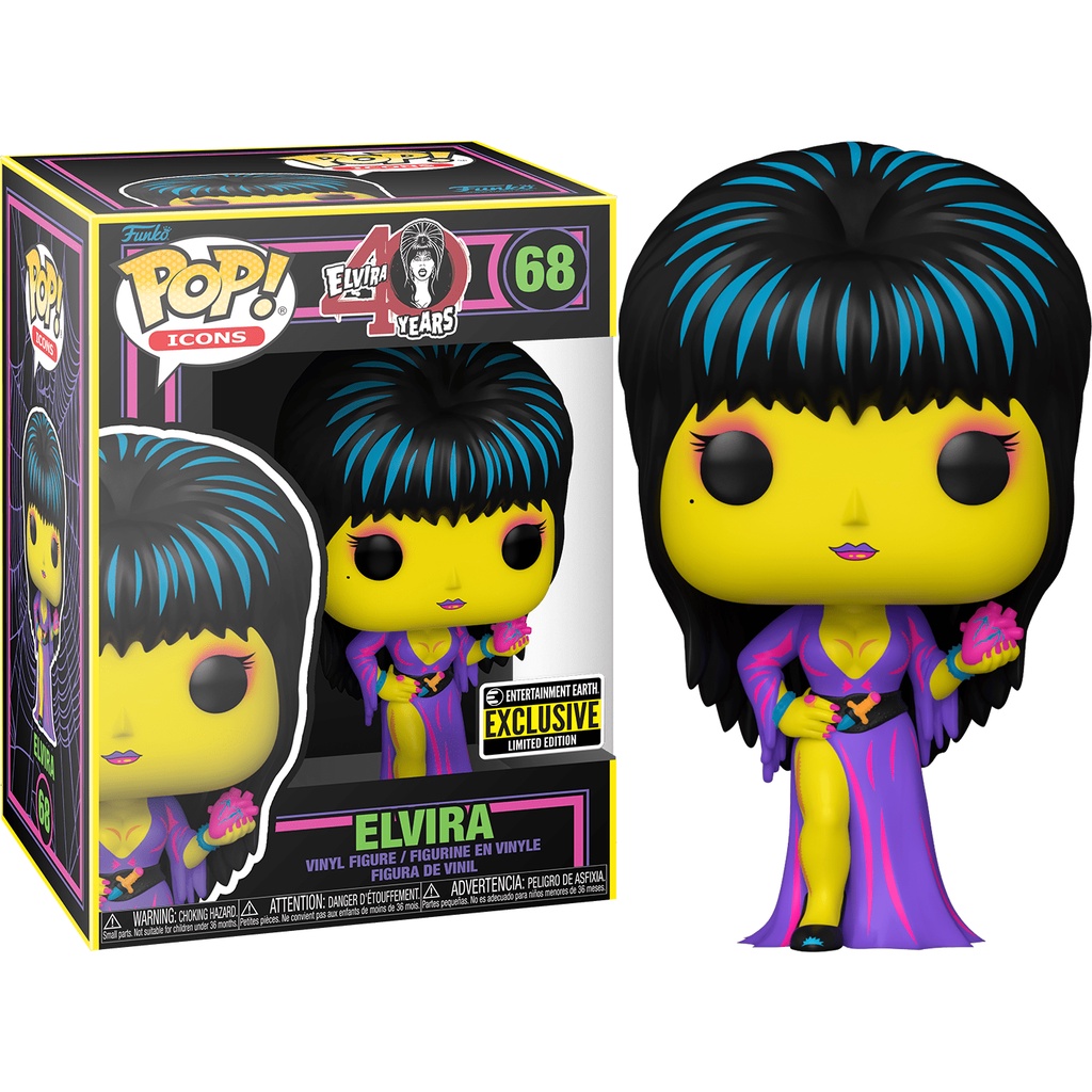 Đồ chơi mô hình funko pop 68 Elvira Blacklight - Elvira, Mistress of the Dark