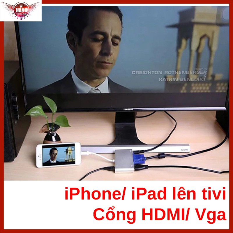 Cáp lightning to HDMI và VGA có âm thanh FULLHD - P32 hỗ trợ ios 13.7