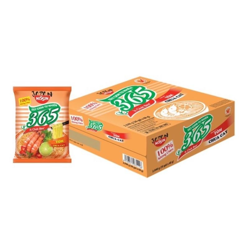 1 Gói mì ăn liền 365 mì không chiên Nissin gói 68g