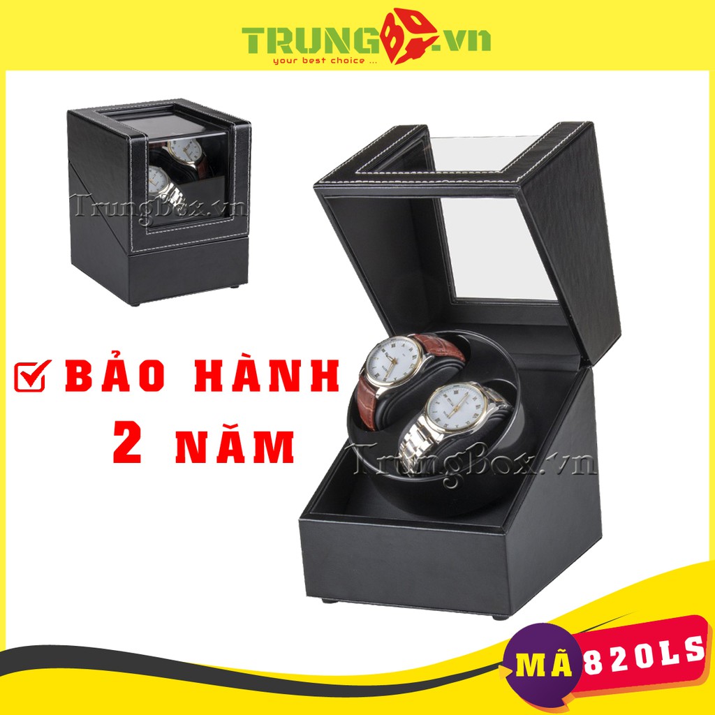 Hộp Xoay Đồng Hồ Cơ 2 Ngăn Chứa Vỏ Da Cao Cấp - Mã 820LS