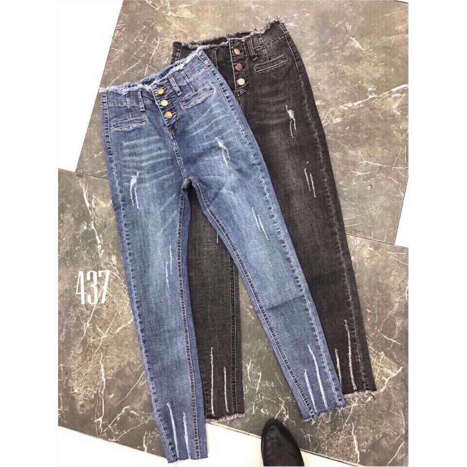 [ẢNH THẬT + VIDEO] Quần Jeans Nữ Rách Siêu Co Giãn Cao Cấp OHS437