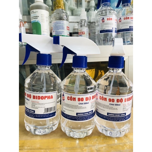 Cồn 90 Độ Sát Khuẩn 500ml Có Vòi Xịt Tiện Lợi