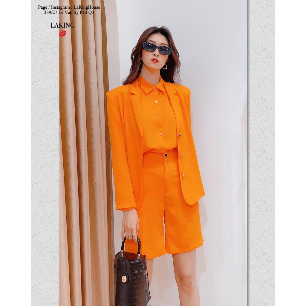 Áo Vest Nữ Màu Cam Tay Dài LAKING HOUSE | BigBuy360 - bigbuy360.vn