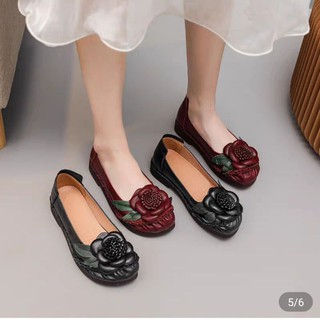 Clarks giày lười da thật 100% dành cho nữ 5588