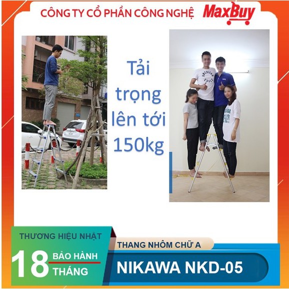 Thang nhôm, thang chữ A Nikawa NKD 3, 4, 5 bậc nhập khẩu Nhật Bản, bảo hành 18 tháng NKD-03, NKD-04, NKD-05