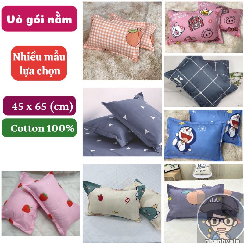 Vỏ áo gối nằm cotton poly 45x65 (cm) nhiều mẫu dễ thương lựa chọn