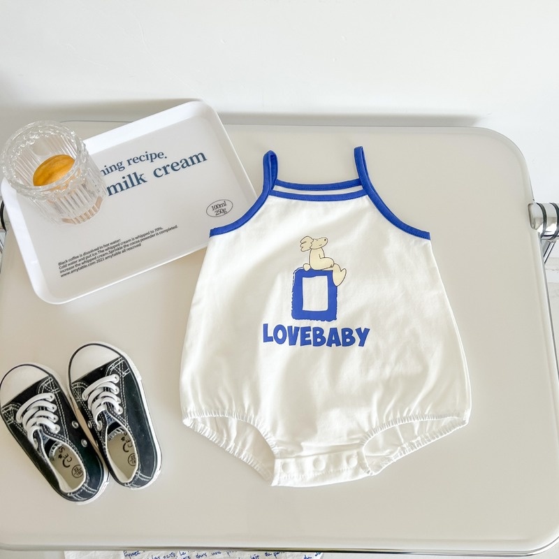 Bộ Áo Liền Quần Bằng Cotton Không Tay Thời Trang Mùa Hè Cho Bé Sơ Sinh 0-2 Tuổi