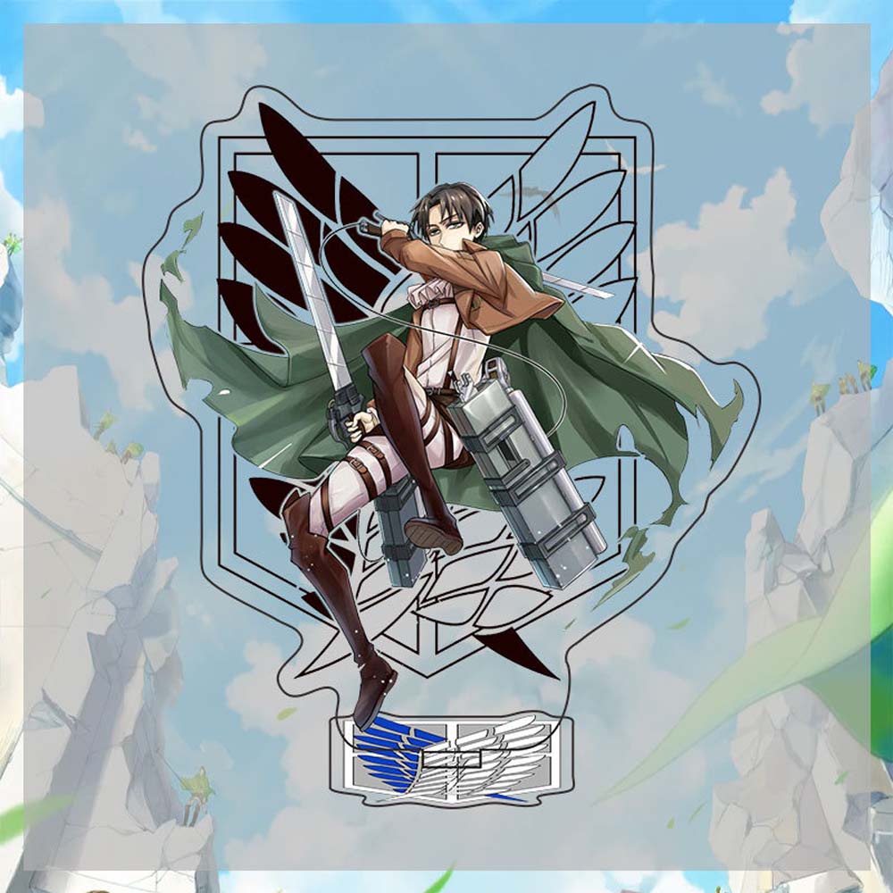 Mô hình nhân vật Levi Ackerman trong Attack on Titan hai mặt bằng acrylic dễ thương trang trí bàn làm việc