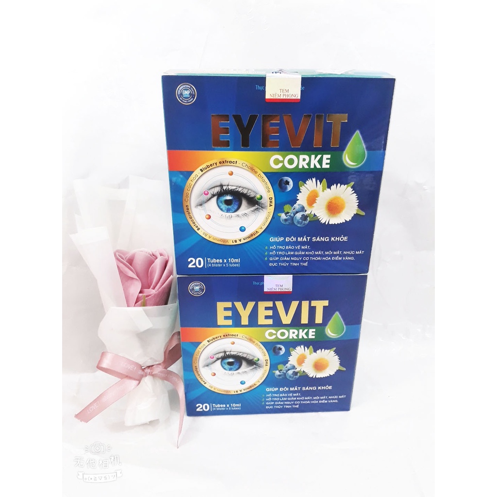 Bổ mắt ống EYEVIT CORKE, giúp đôi mắt sáng khỏe, giảm nguy cơ thoái hóa điểm vàng, đục thủy tinh thể, mờ mắt, khô mắt