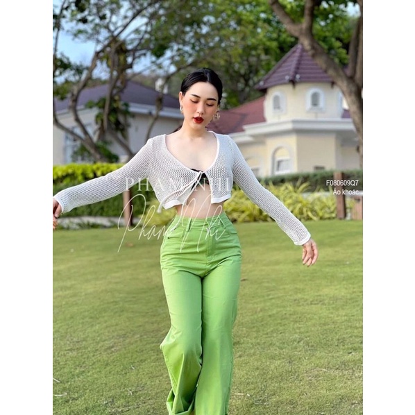 Áo khoác Len lưới lỗ dài tay cột dây TT0806