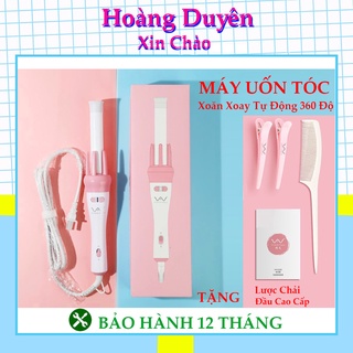 Combo Máy Uốn Tóc - Làm Xoăn Xoay Tự Động 360 Độ Tạo Kiểu Uốn Tóc Gợn Sóng VIVID & VOGUA