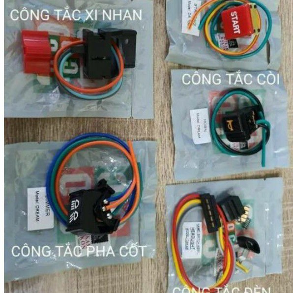 Bộ 5 nút công tắc xe DREAM thái hàng nhập thái