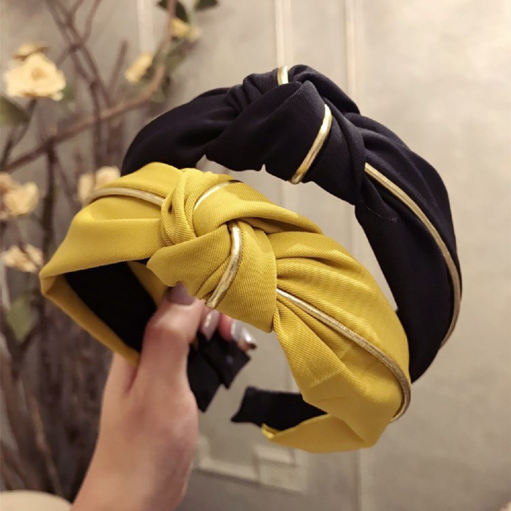 Băng Đô Vải Thắt Nơ Bản Rộng Nhiều Màu Sắc Dành Cho Nữ