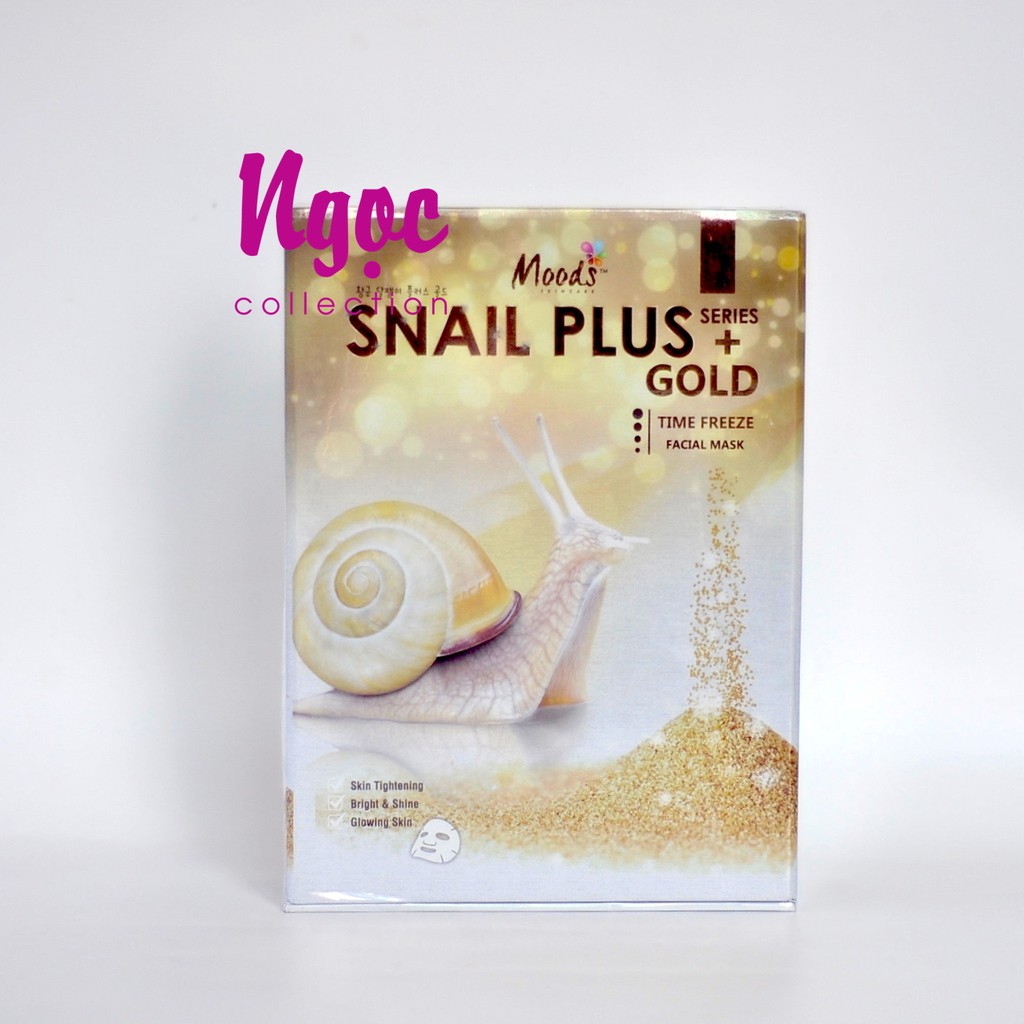 MẶT NẠ ỐC SÊN SNAIL PLUS GOLD MOODS THÁI LAN (10 CÁI)