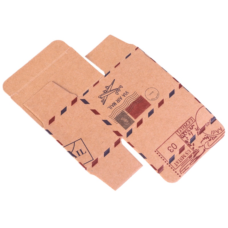 Set 50 hộp đựng kẹo bằng giấy kraft phong cách vintage