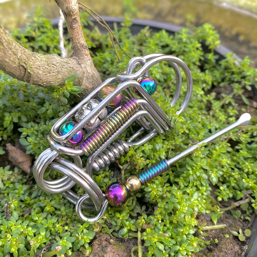 Móc khoá tittan gr5 cao cấp thiết kế bằng sợi titan 2 ly siêu cứng cáp độc lạ đồ chơi xe máy oto