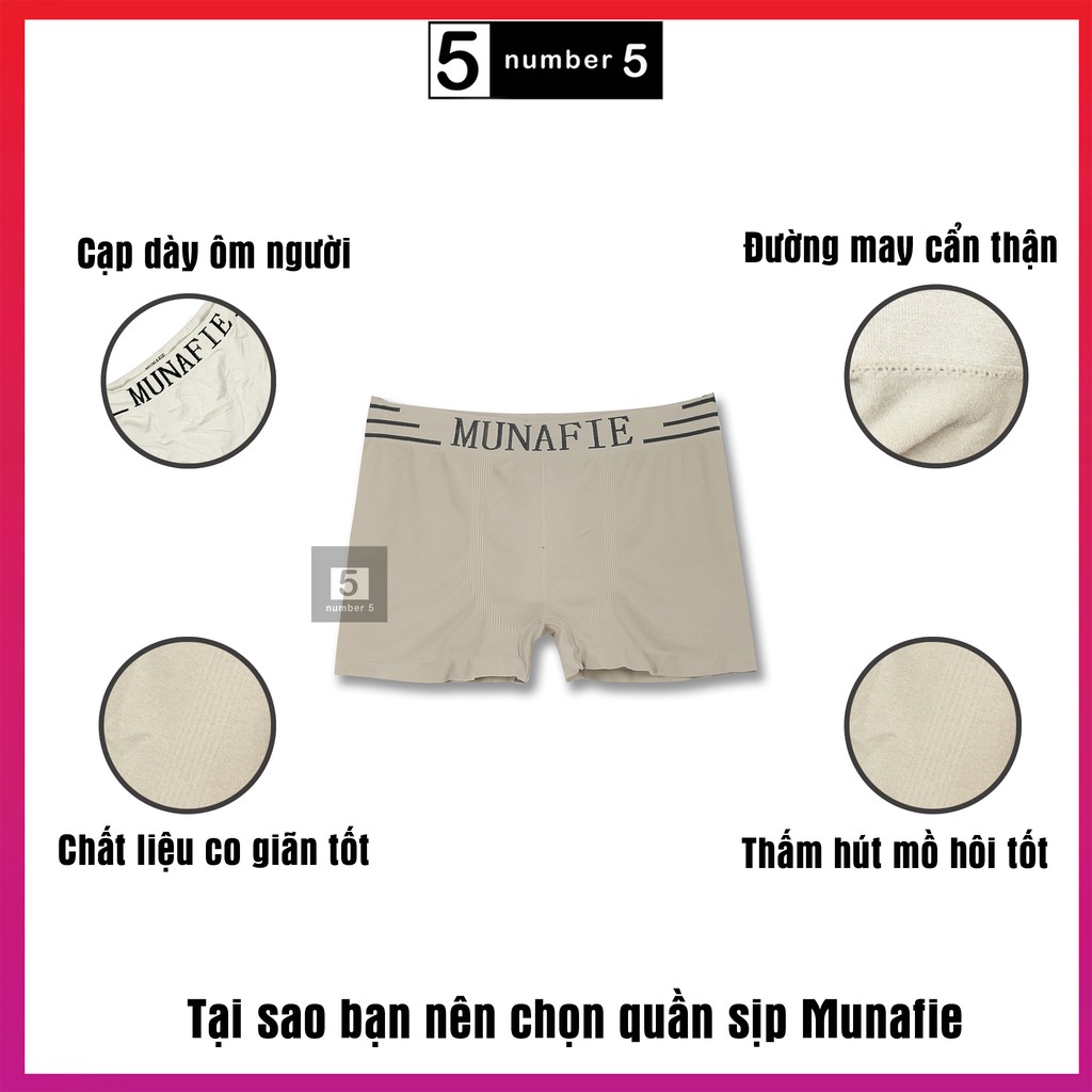 COMBO 4 Quần Sịp Quần Lót Đùi Munafie Cao Cấp [4DM]